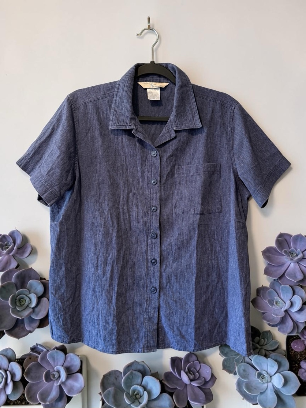 Penmans Denim Blue Button Front Shirt